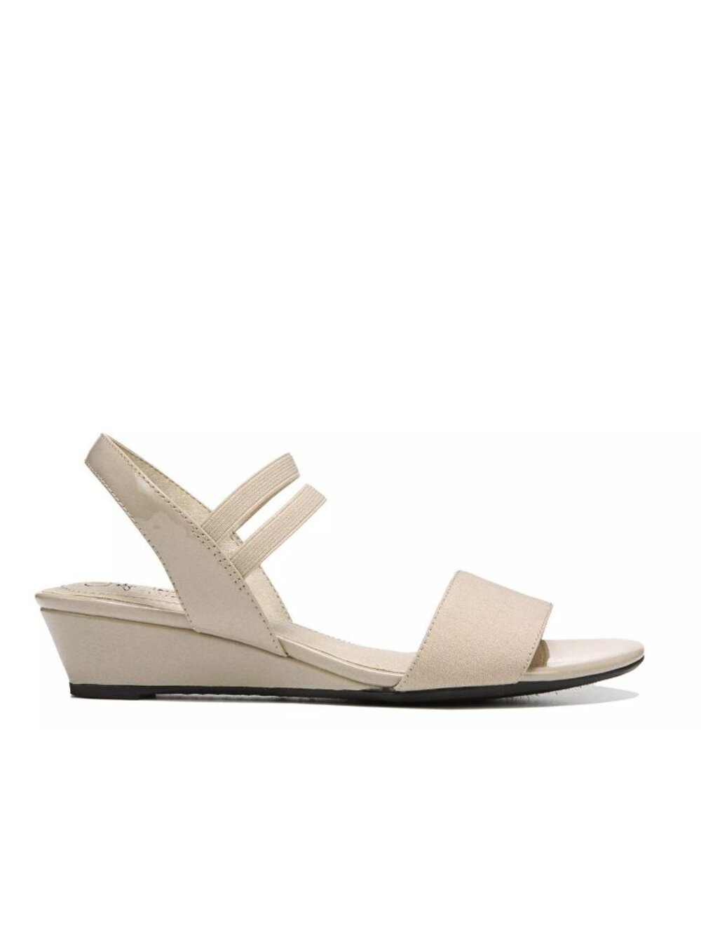 LifeStride Size 9M Sandals Wedge Open Toe Beige Elastic Comfort Straps Shoes - Picture 4 of 8